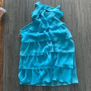 High neck ruffle blouse